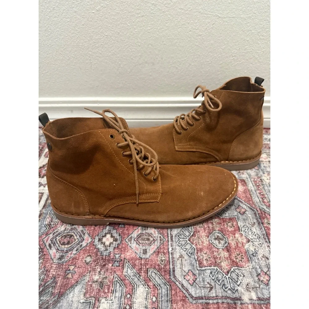 JACK JONES Mens Brown Suede Lace Up Ankle Boots Size‎ 44 US 10.5 NEW